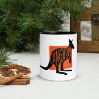 Kangaroo Cangarŵ White Mug with Colour Inside