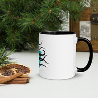 Octopus Octopws Mug with Colour Inside Welsh
