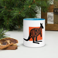 Kangaroo Cangarŵ White Mug with Colour Inside