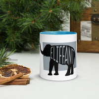 Elephant Eliffant Mug with Colour Inside Welsh