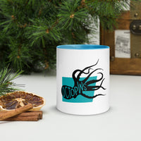 Octopus Octopws Mug with Colour Inside Welsh