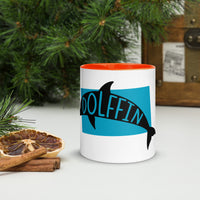 Dolphin Dolffin Mug with Colour Inside Welsh