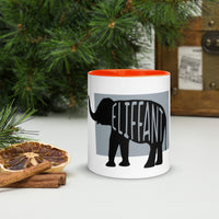 Elephant Eliffant Mug with Colour Inside Welsh