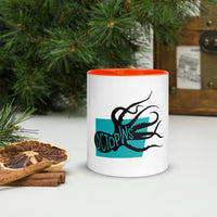 Octopus Octopws Mug with Colour Inside Welsh