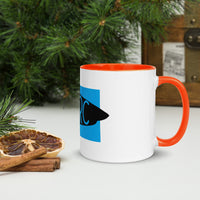 Shark Siarc Mug with Colour Inside Welsh