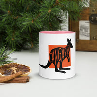 Kangaroo Cangarŵ White Mug with Colour Inside