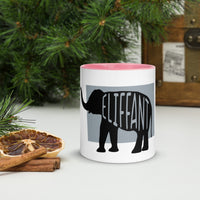 Elephant Eliffant Mug with Colour Inside Welsh