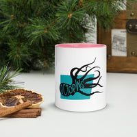 Octopus Octopws Mug with Colour Inside Welsh
