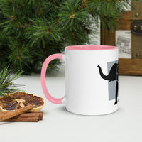 Elephant Eliffant Mug with Colour Inside Welsh
