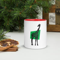 Giraffe Jiráff White Mug with Colour Inside