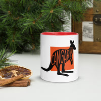 Kangaroo Cangarŵ White Mug with Colour Inside
