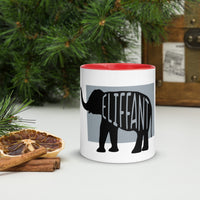 Elephant Eliffant Mug with Colour Inside Welsh