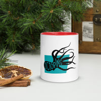 Octopus Octopws Mug with Colour Inside Welsh