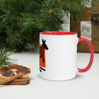 Kangaroo Cangarŵ White Mug with Colour Inside