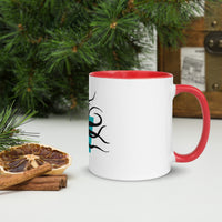 Octopus Octopws Mug with Colour Inside Welsh