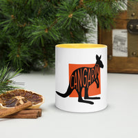 Kangaroo Cangarŵ White Mug with Colour Inside