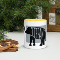 Elephant Eliffant Mug with Colour Inside Welsh