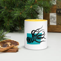 Octopus Octopws Mug with Colour Inside Welsh