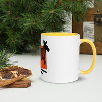 Kangaroo Cangarŵ White Mug with Colour Inside
