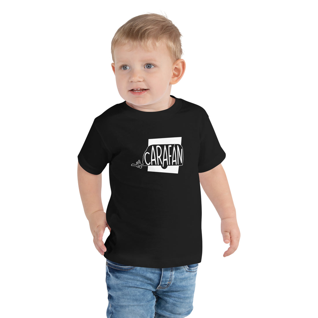 Caravan Carafan Toddler Short Sleeve Tee Black Welsh