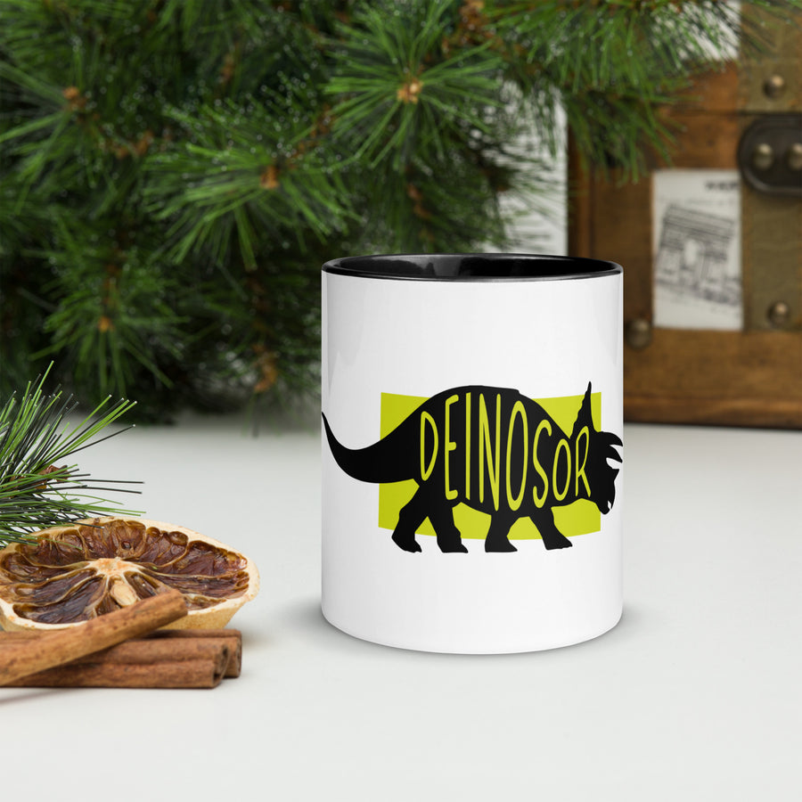 Dinosaur Deinosor Mug with Colour Inside