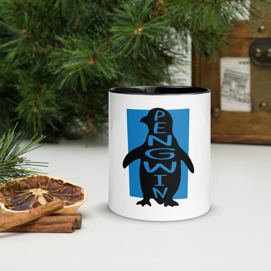 Penguin Pengwin Mug with Colour Inside Welsh