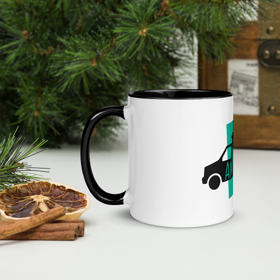Ambulance Ambiwlans White Mug with Colour Inside