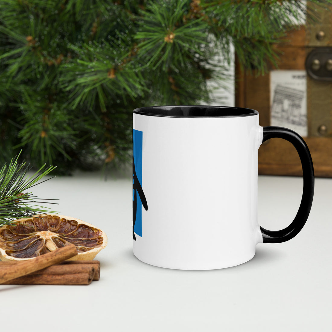 Penguin Pengwin Mug with Colour Inside Welsh