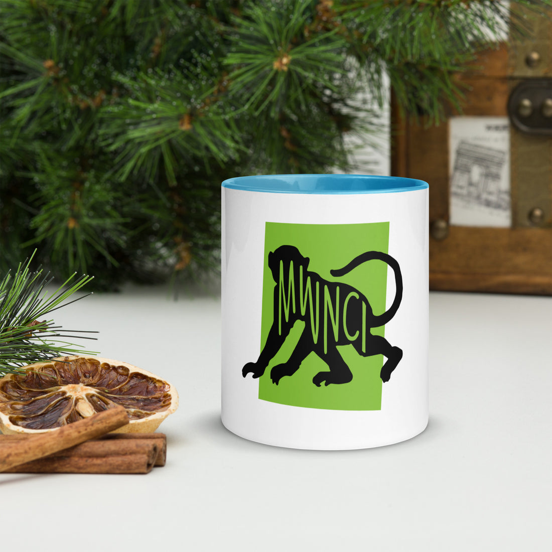 Monkey Mwnci Mug with Colour Inside