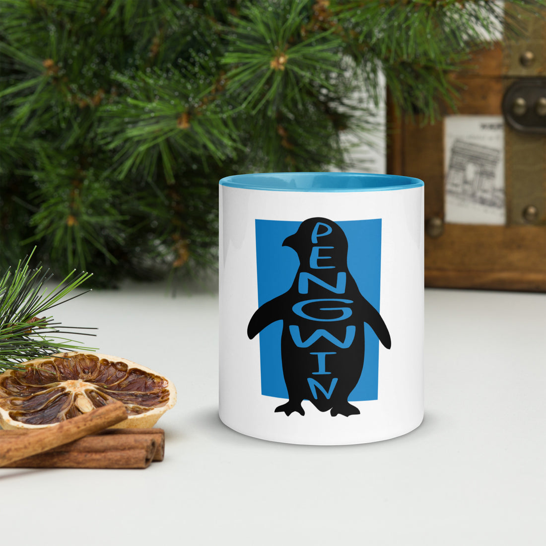 Penguin Pengwin Mug with Colour Inside Welsh