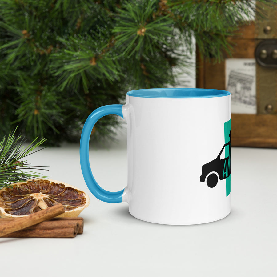 Ambulance Ambiwlans White Mug with Colour Inside