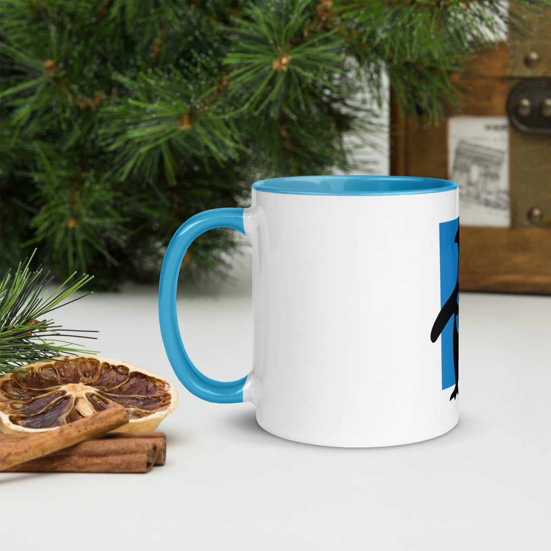 Penguin Pengwin Mug with Colour Inside Welsh