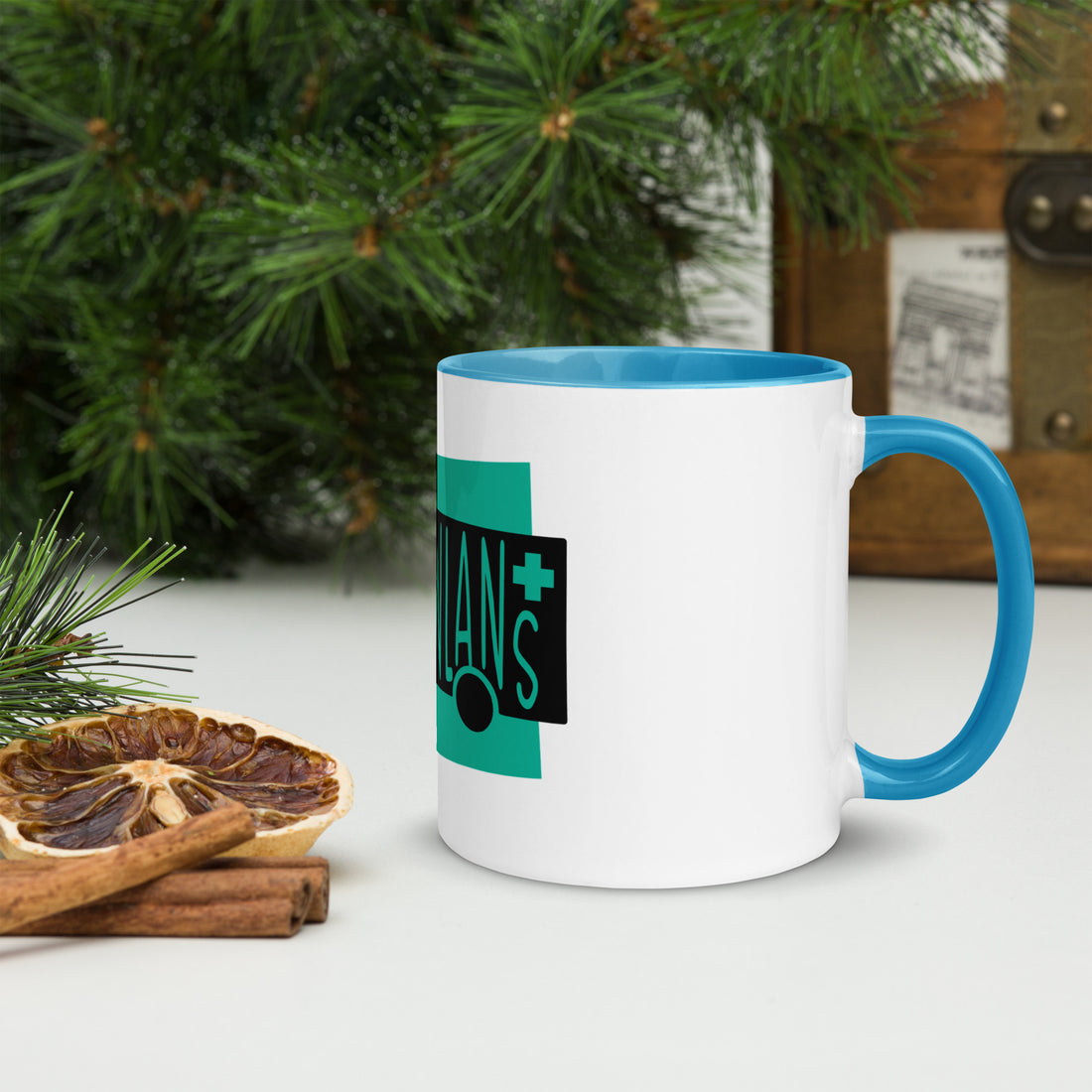 Ambulance Ambiwlans White Mug with Colour Inside