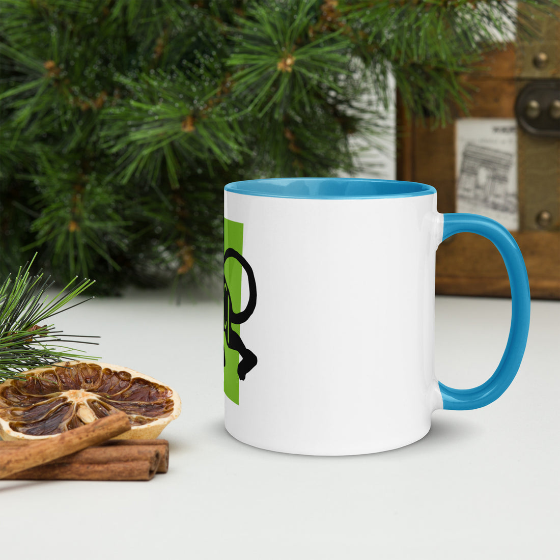 Monkey Mwnci Mug with Colour Inside
