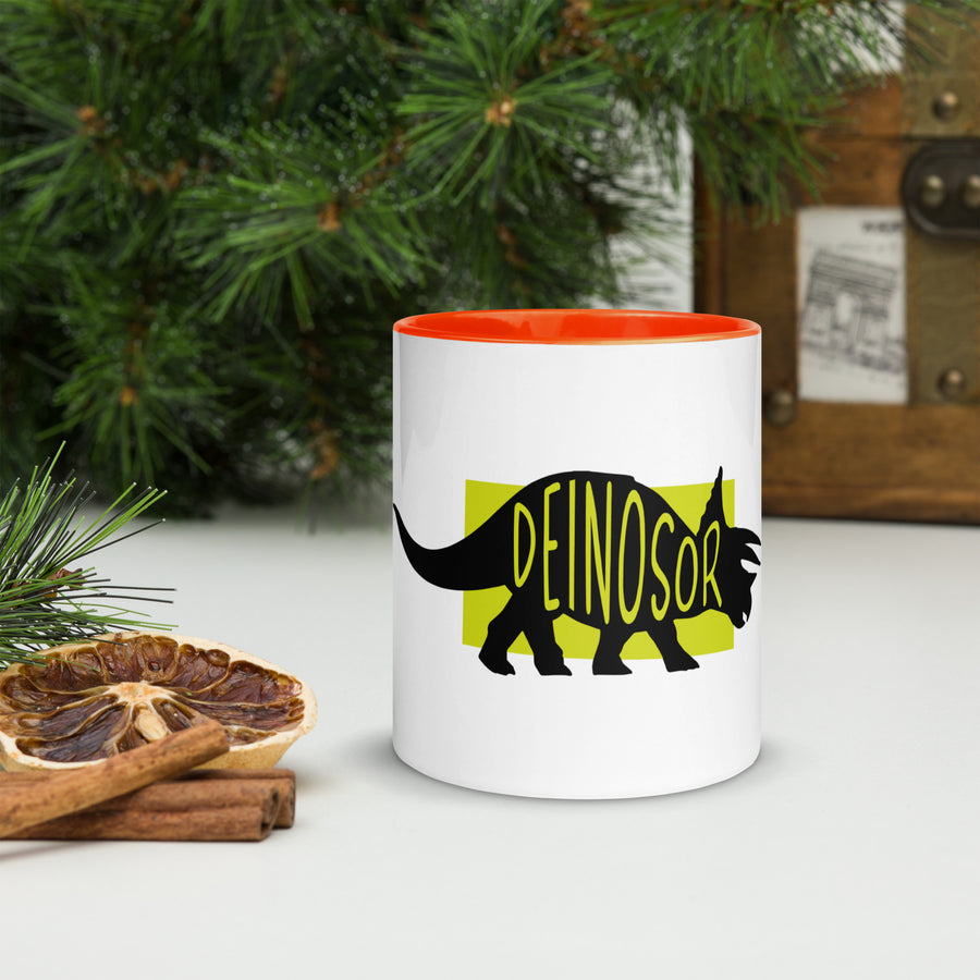 Dinosaur Deinosor Mug with Colour Inside
