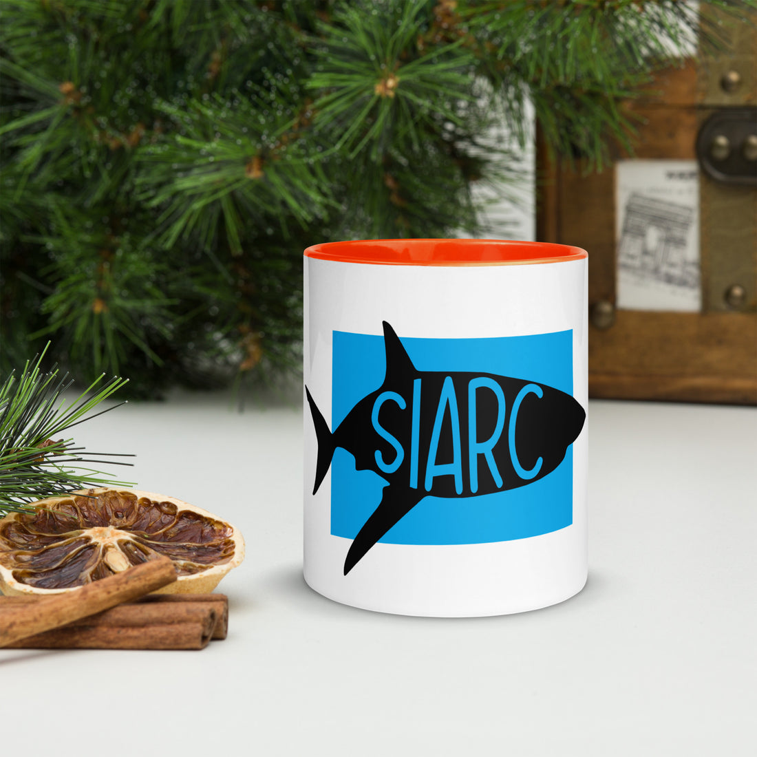 Shark Siarc Mug with Colour Inside Welsh
