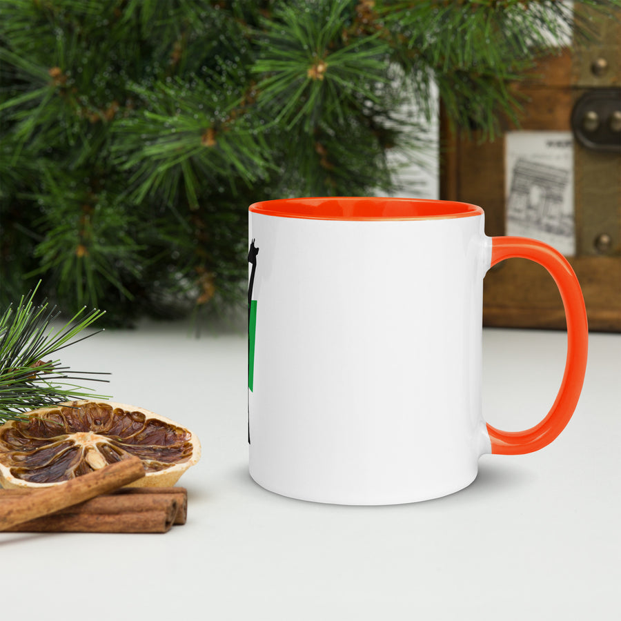 Giraffe Jiráff White Mug with Colour Inside