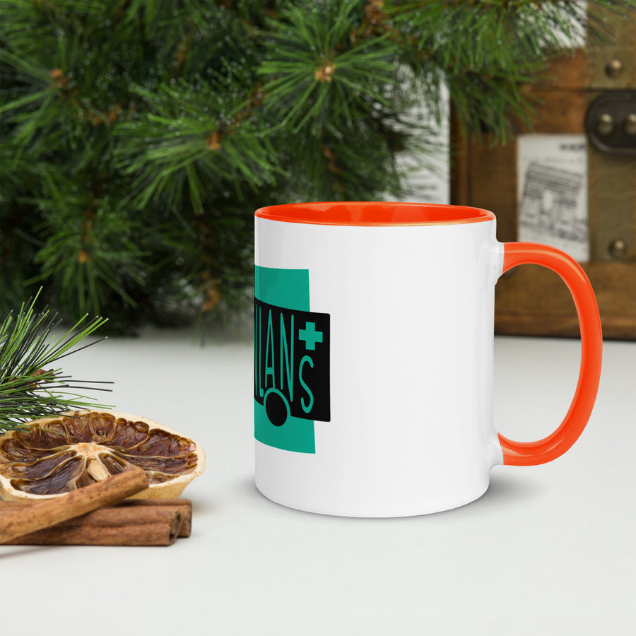 Ambulance Ambiwlans White Mug with Colour Inside