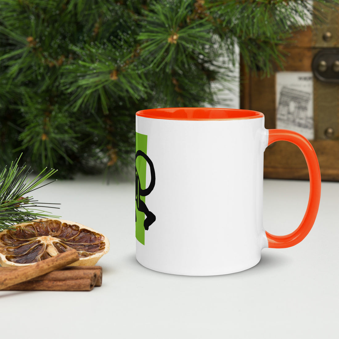 Monkey Mwnci Mug with Colour Inside
