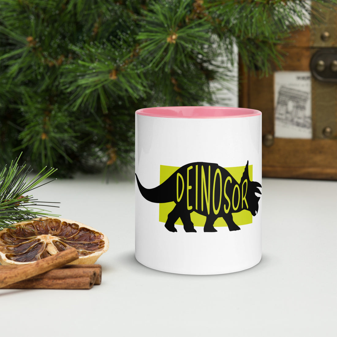 Dinosaur Deinosor Mug with Colour Inside