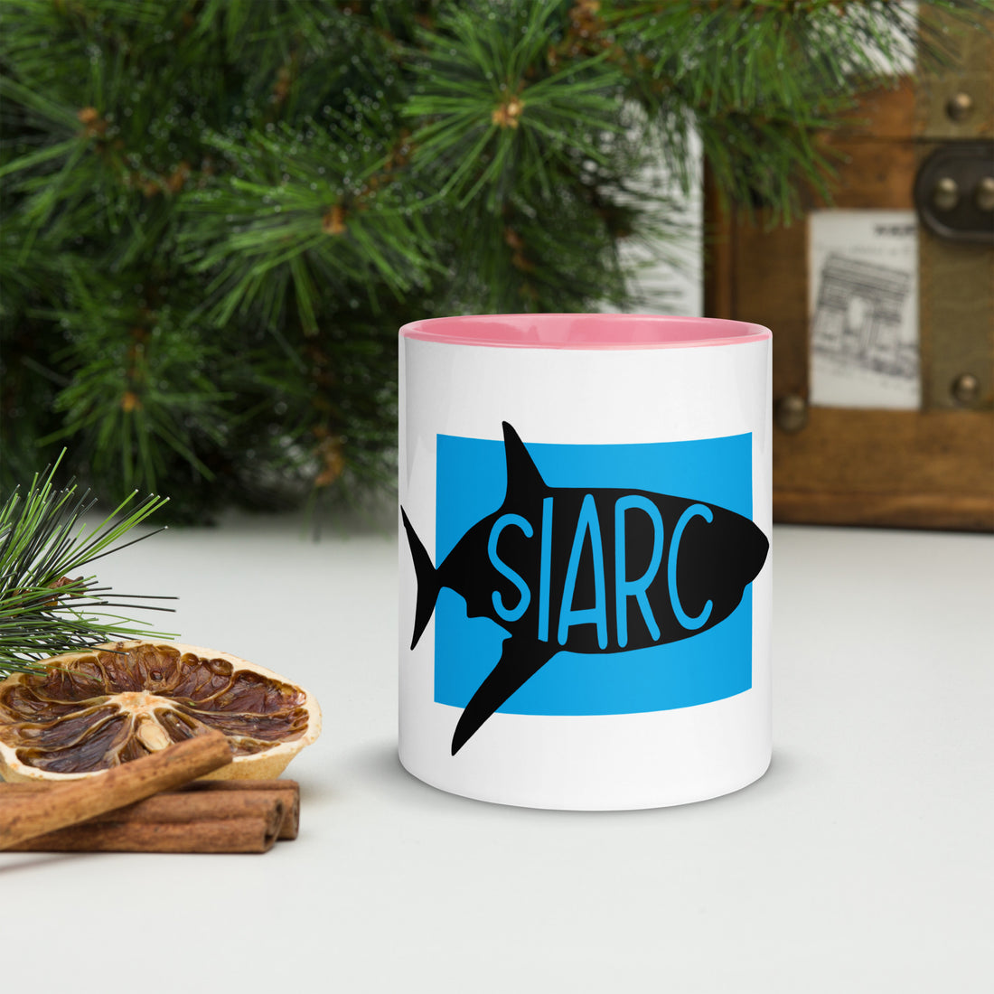 Shark Siarc Mug with Colour Inside Welsh