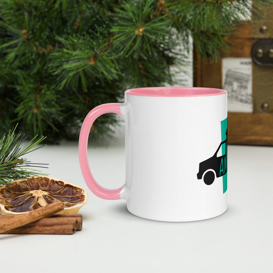 Ambulance Ambiwlans White Mug with Colour Inside