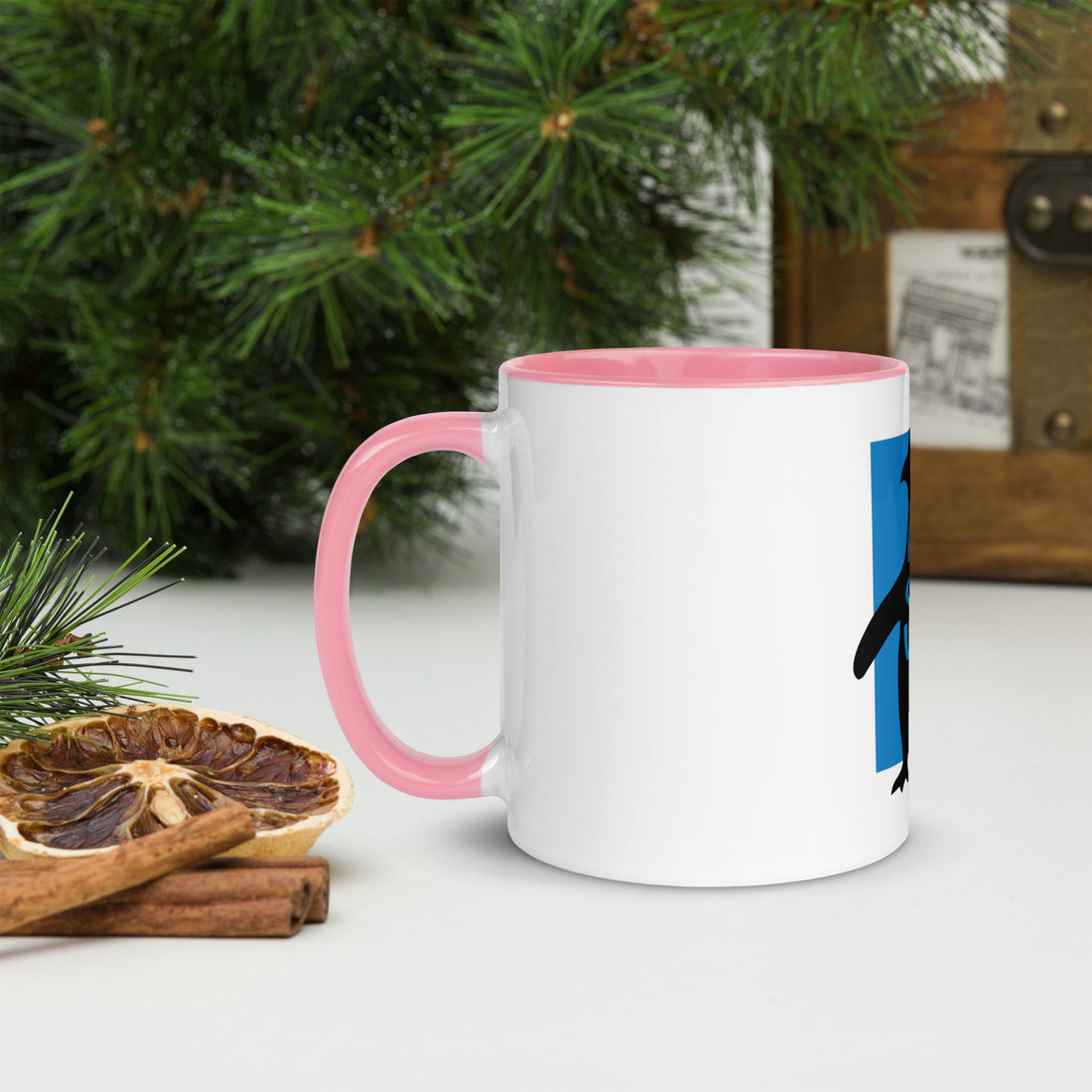 Penguin Pengwin Mug with Colour Inside Welsh