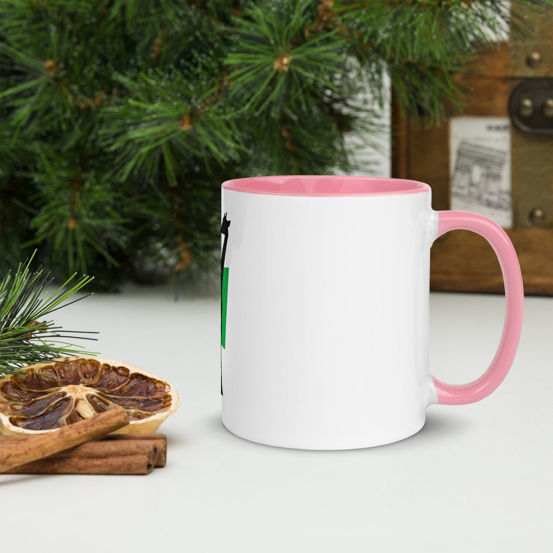 Giraffe Jiráff White Mug with Colour Inside