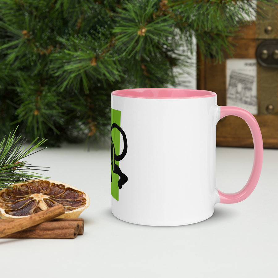 Monkey Mwnci Mug with Colour Inside