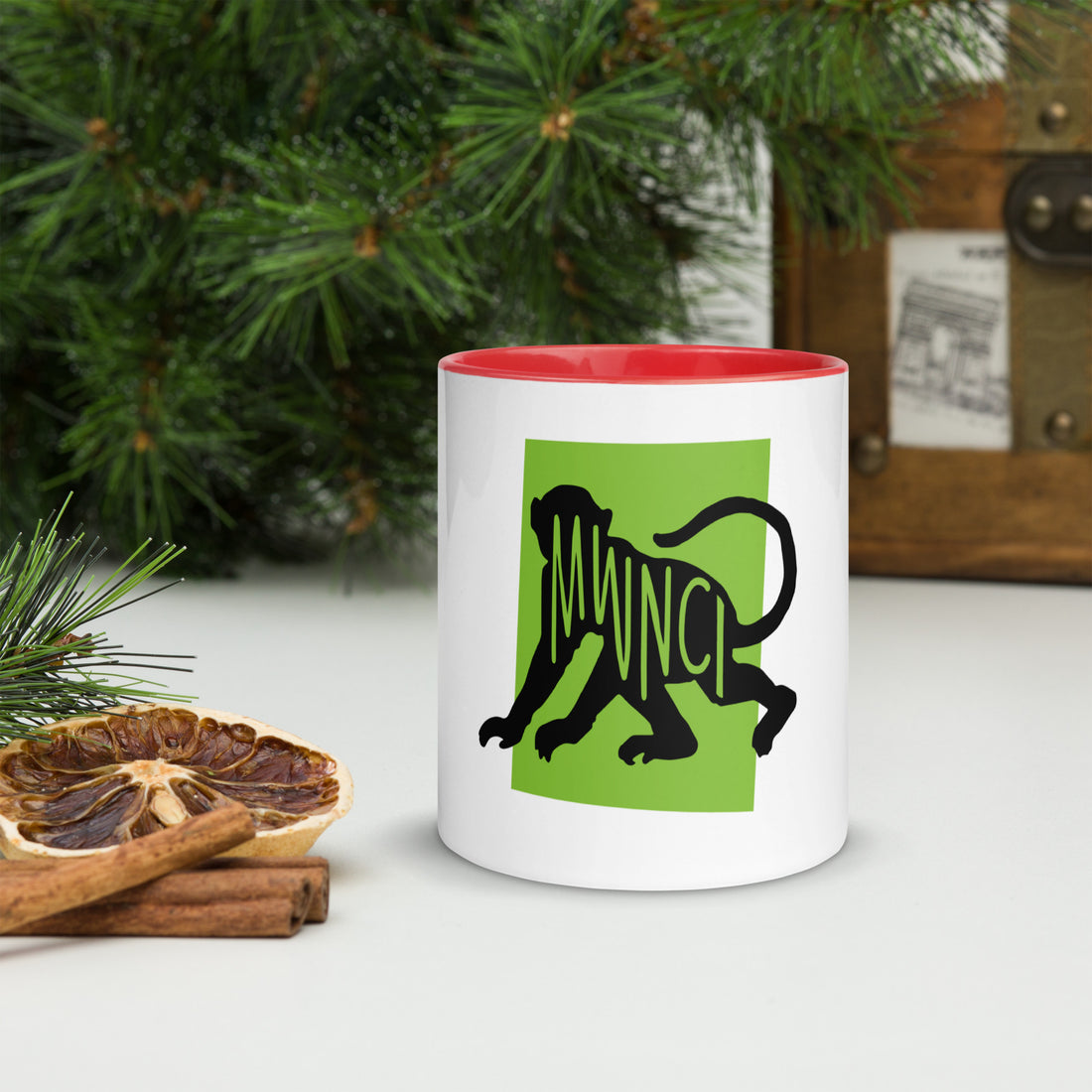 Monkey Mwnci Mug with Colour Inside