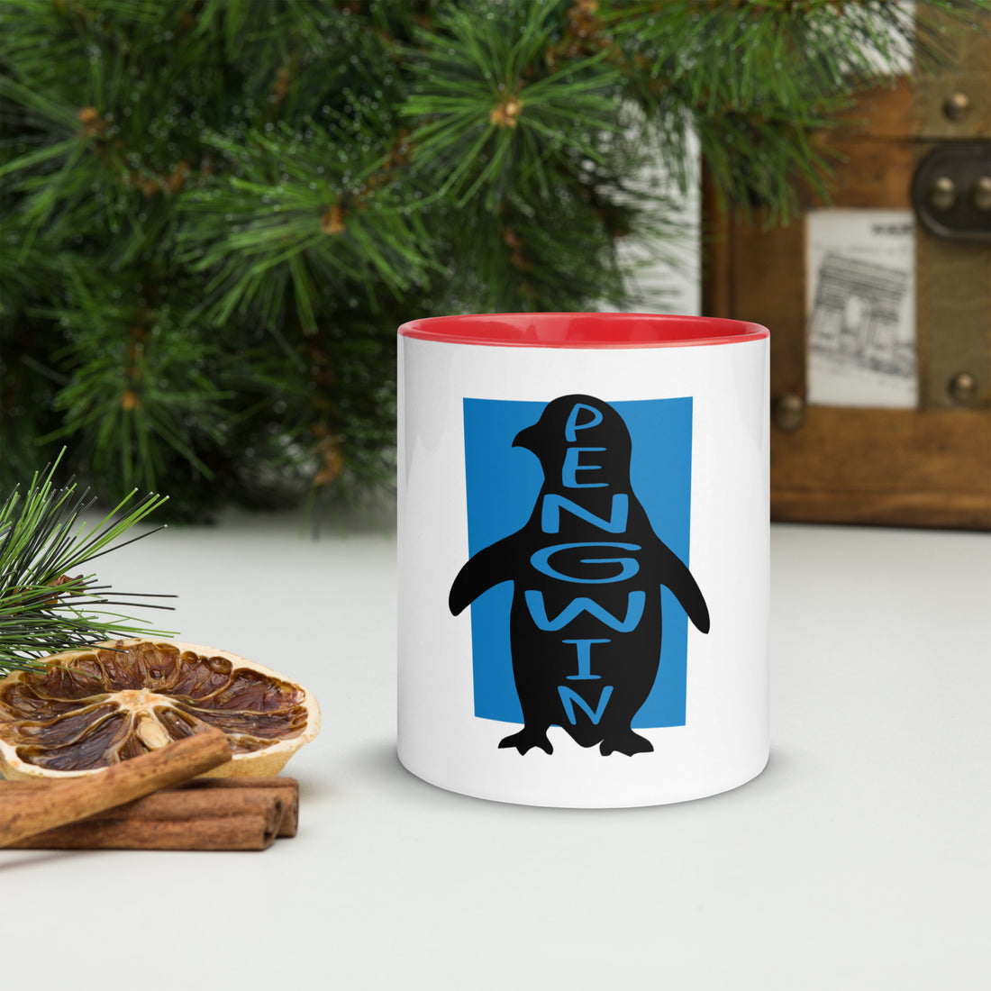Penguin Pengwin Mug with Colour Inside Welsh
