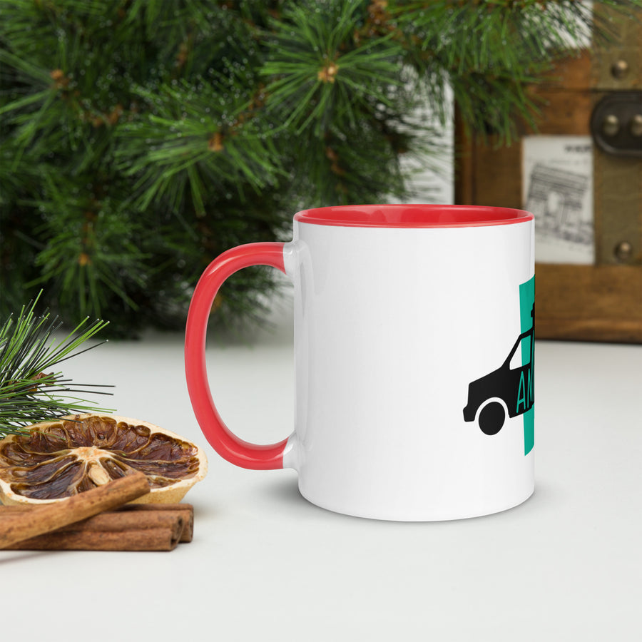 Ambulance Ambiwlans White Mug with Colour Inside