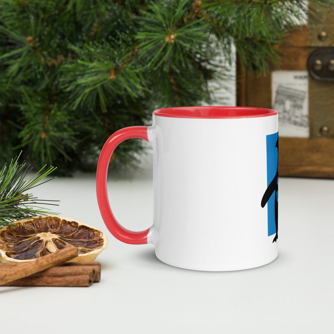 Penguin Pengwin Mug with Colour Inside Welsh