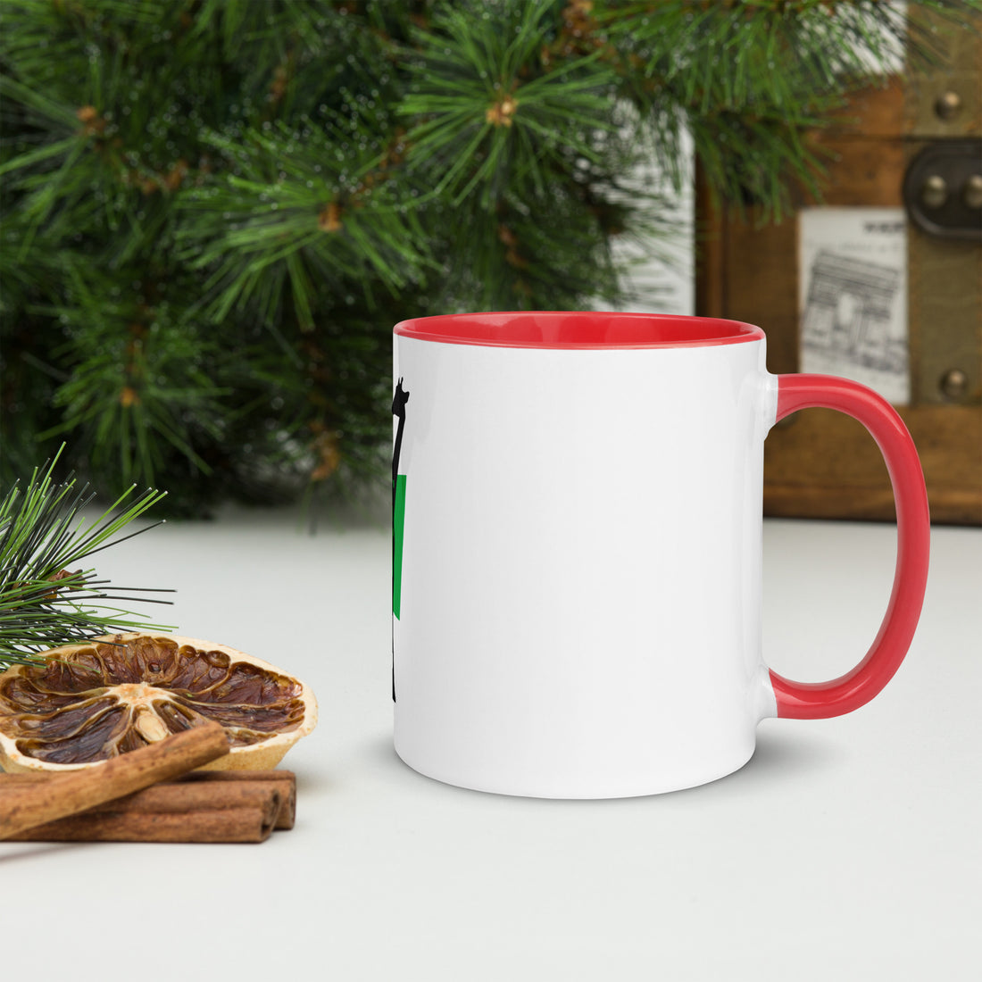 Giraffe Jiráff White Mug with Colour Inside